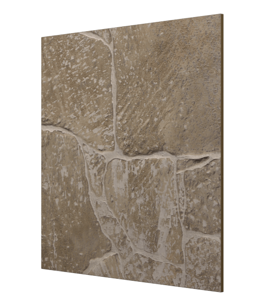 Earth stone wall panels add visual and tactile interest to any area