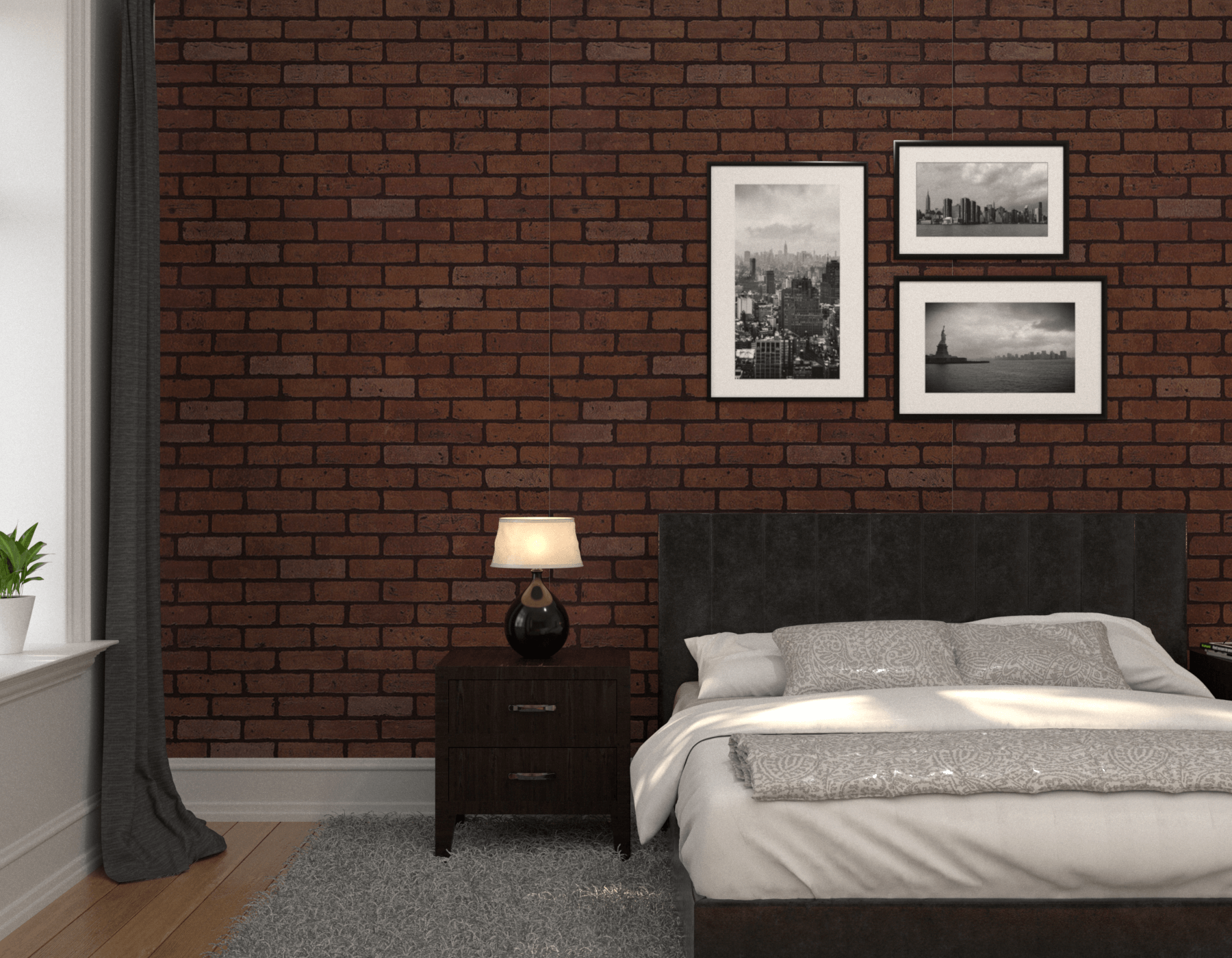 Bedroom Brick Gaslight