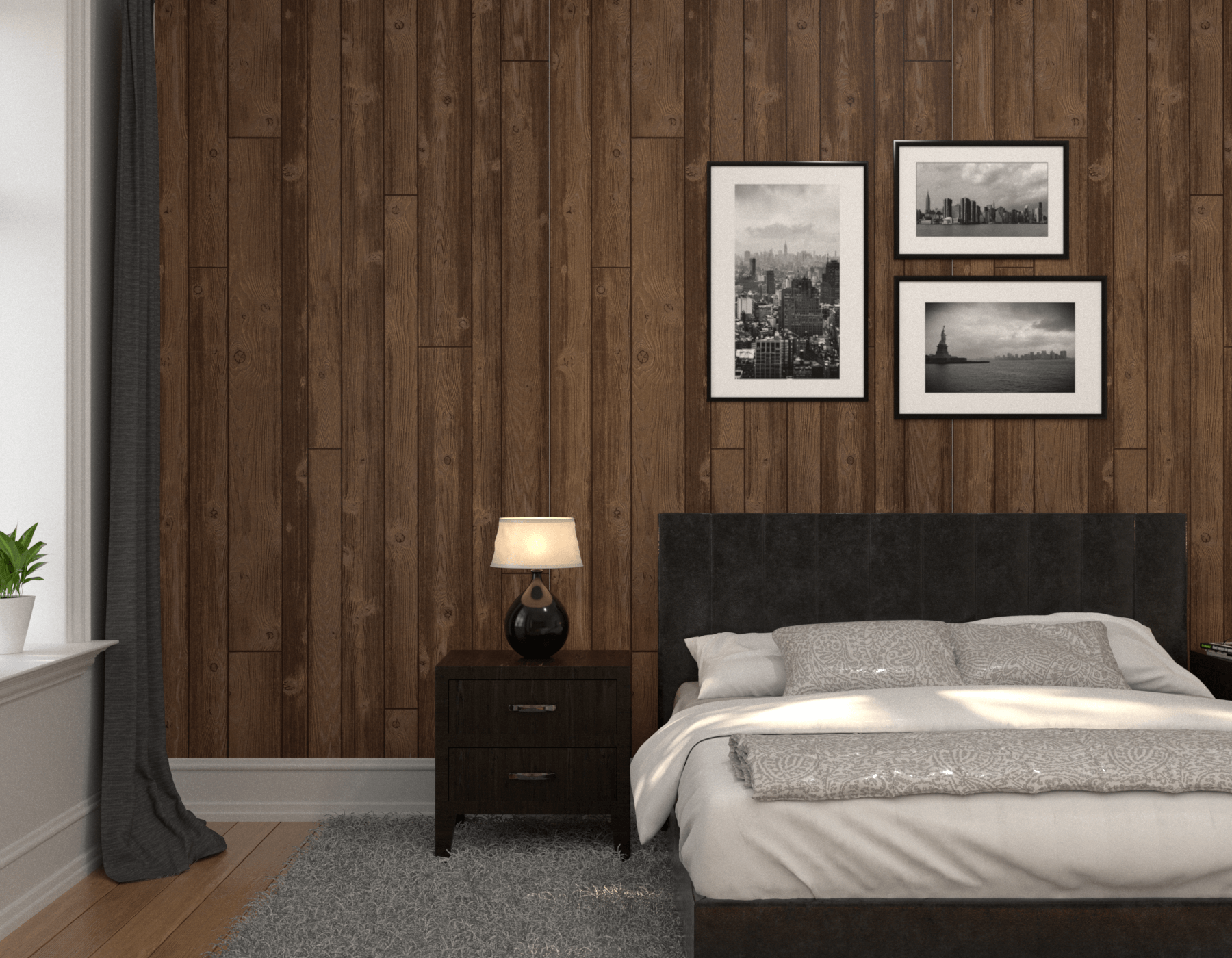 Bedroom Wood Brown Homesteader