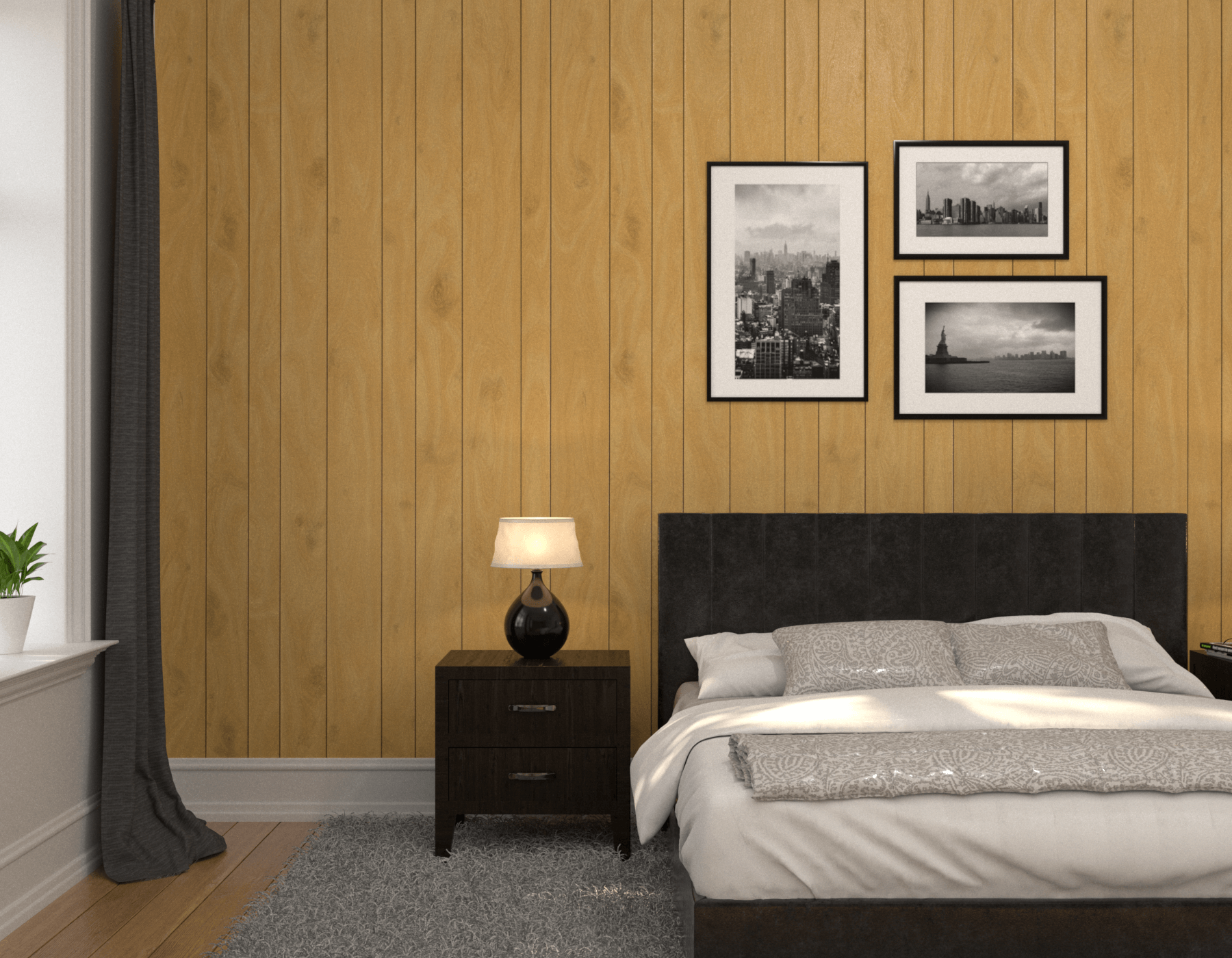 Bedroom Wood Honey Birch