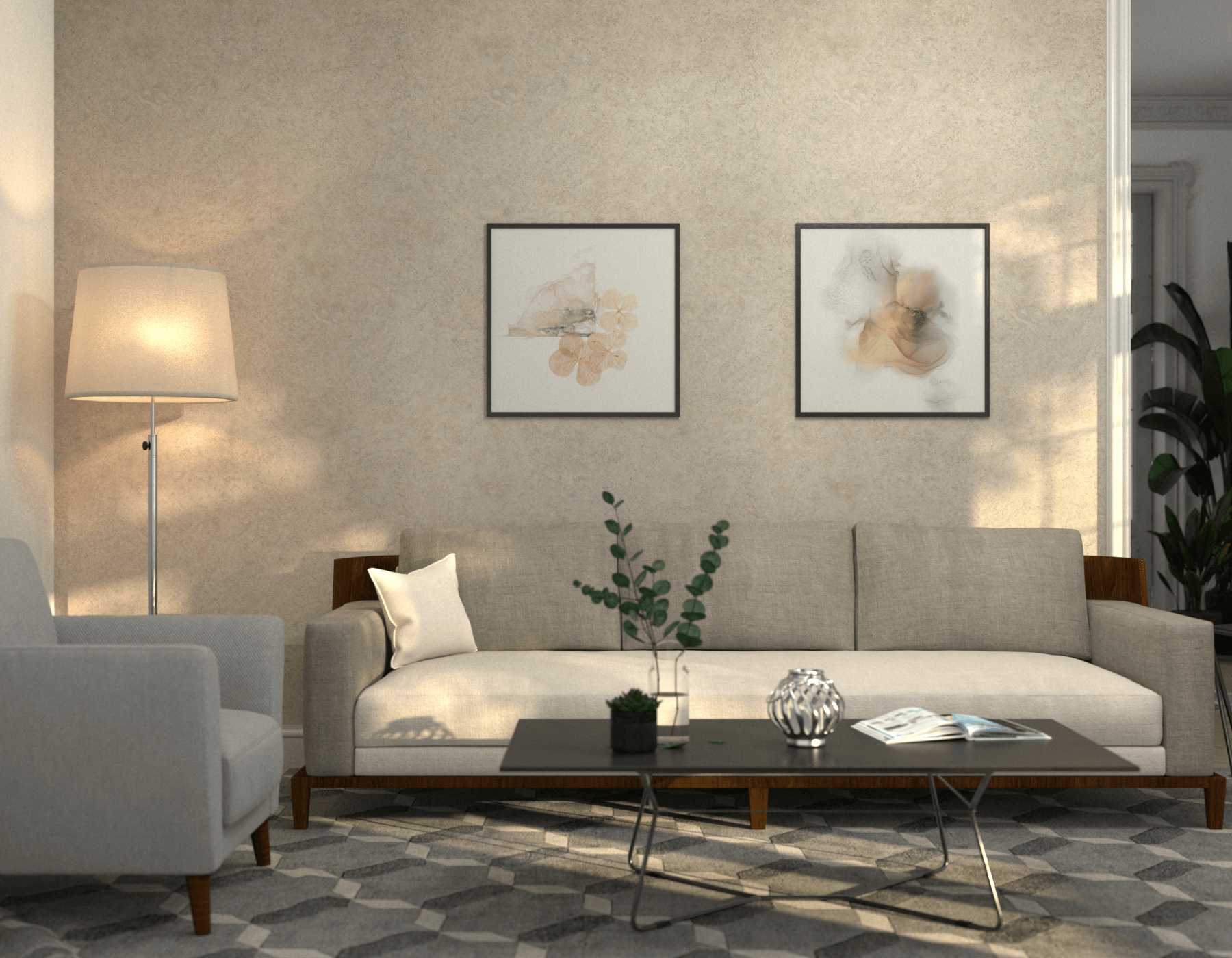 Living Room Designer Smooth Concrete