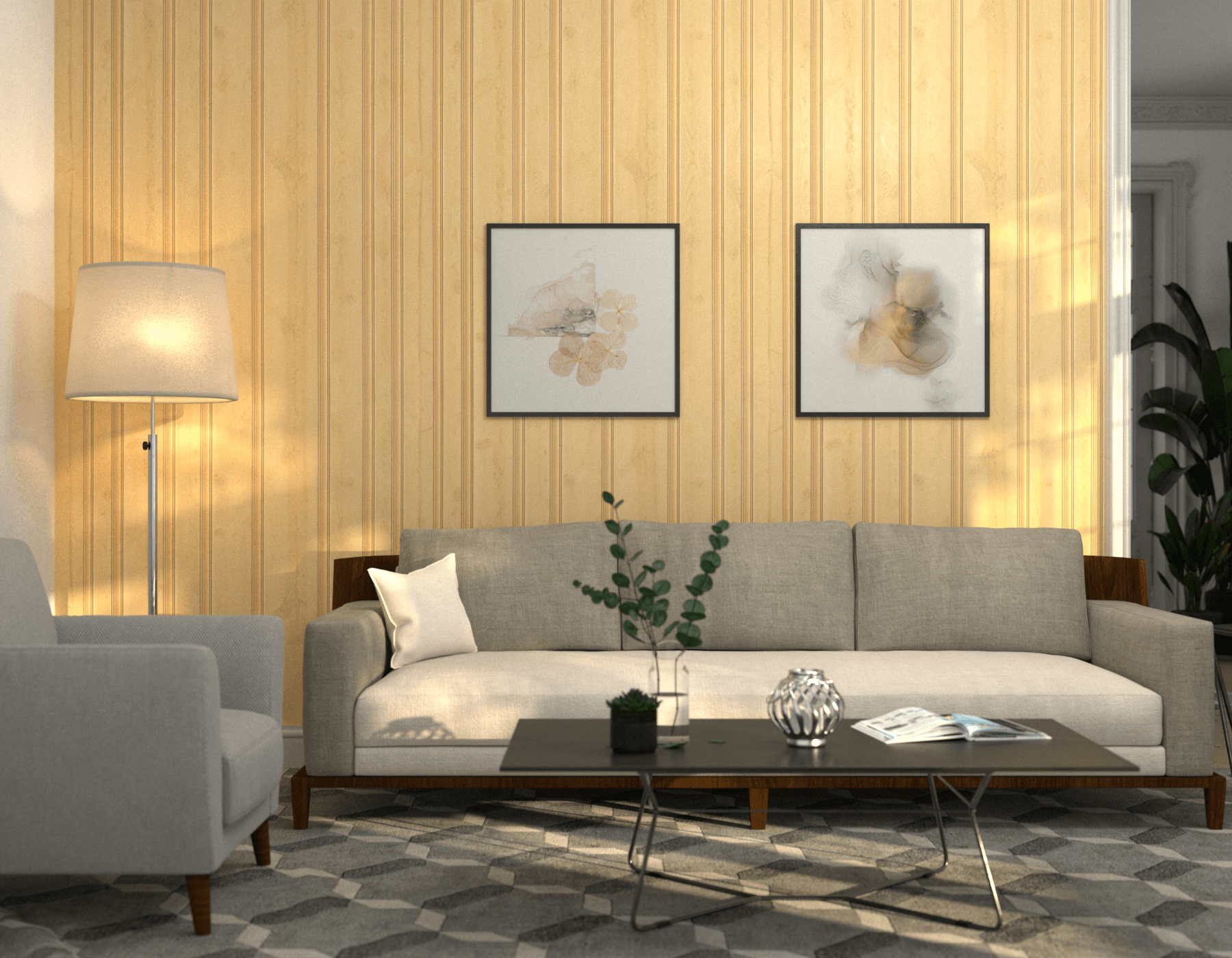 Living Room Wood Honey Pine