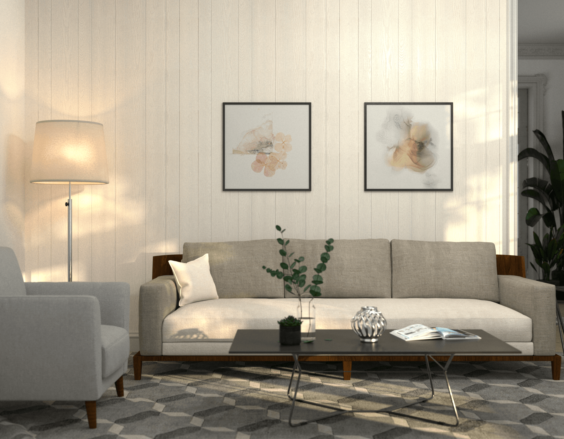 Living Room Wood White Oak